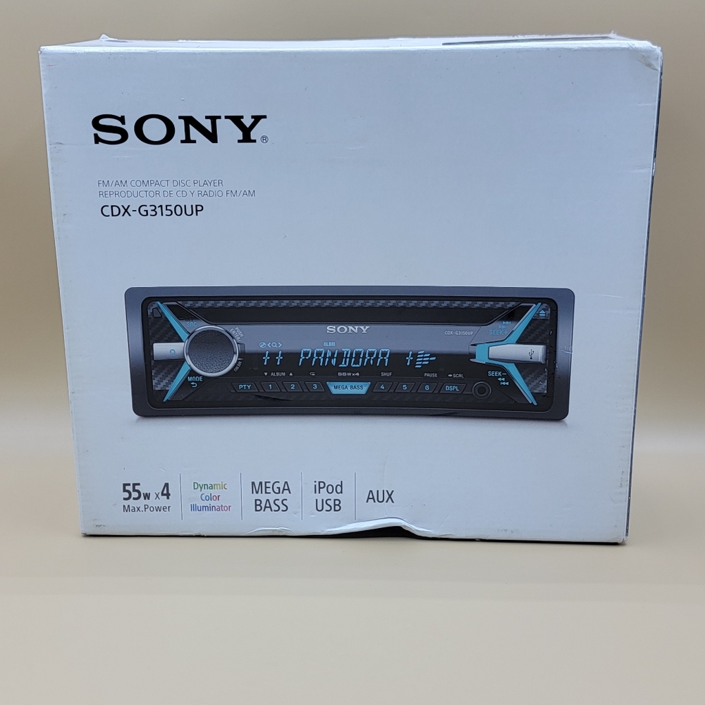 Sony FM/AM Compact Disc Player Car Radio Mega Bass Ipod USB AUX CDX G3150UP New